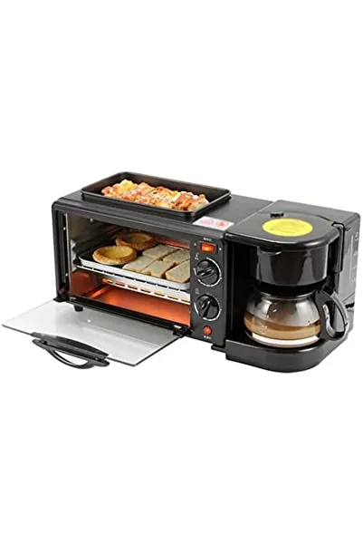 unbranded Electric Multi-Function Breakfast Maker, Coffee Maker, Small Fryer, Home Oven for Bread and Pizza