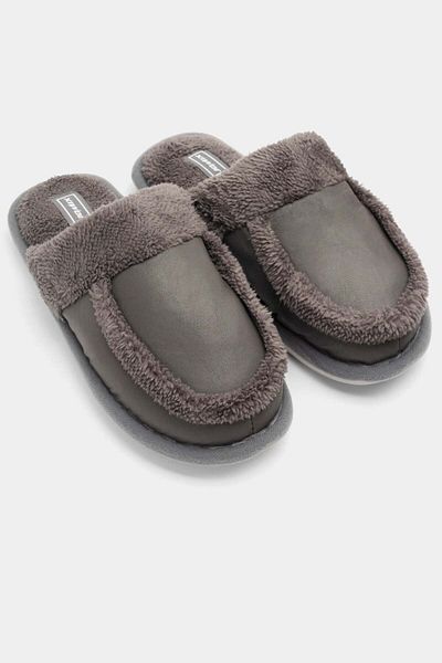 Intisimo Women's Slippers, Classic, Thick, Dark Grey - 37