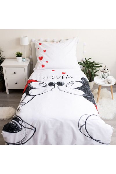 Mickey Mouse Disney Minnie and Mickey bedding set 140×200cm, 70×90 cm