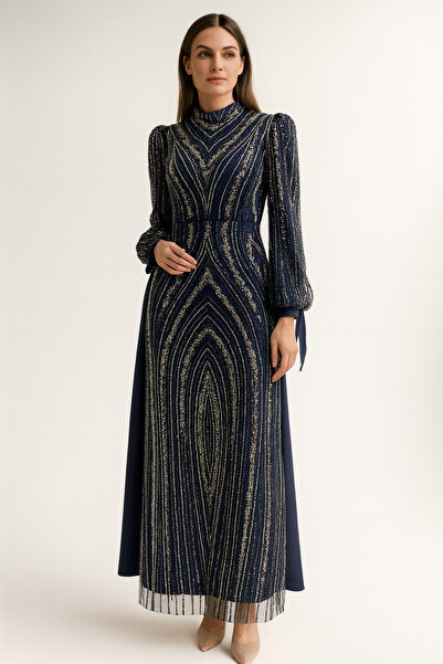 setri 2515-1 KOL UCU KURDELELİ BOYDAN ÖNÜ VE ARKASI BONCUK İŞLEMELİ BELDEN OT...