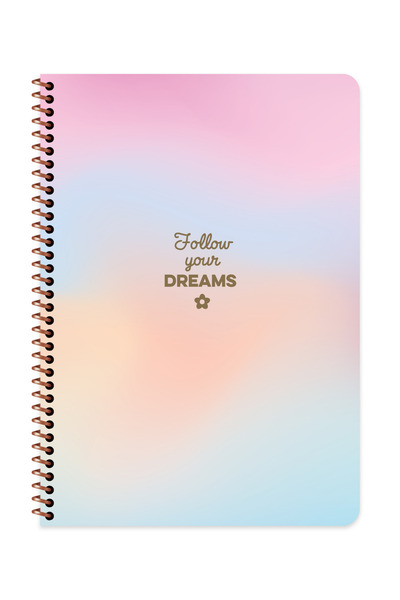 KESKİN COLOR 16.5X22.5 cm 80 Sheets Lined Cardboard Cover Spiral Notebook - Peritosis Series