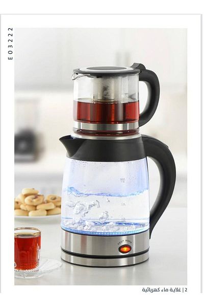 Generic 1.8 liter glass kettle and tea maker