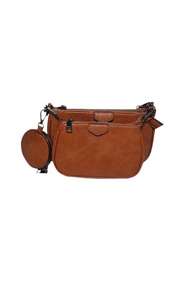 L-line fashion Women's bag set, 3 pieces, brown