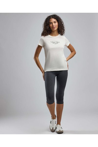 R&B Typography Print T-Shirt with Crew Neck and Short Sleeves