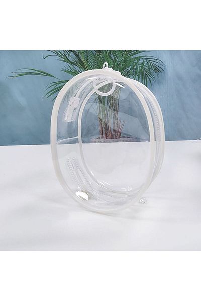 Choice white PVC Transparent Clear Storage Case Bag Decoration Mini Doll Display Box Outdoor Bag Gift 10cm