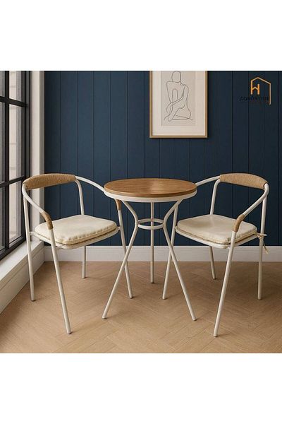 Al Saada Home Tea Table Set - 2 Chairs - Wooden