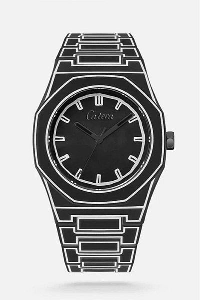 Luxure Katira Men's Watch with Carbon Strap in Black Color
