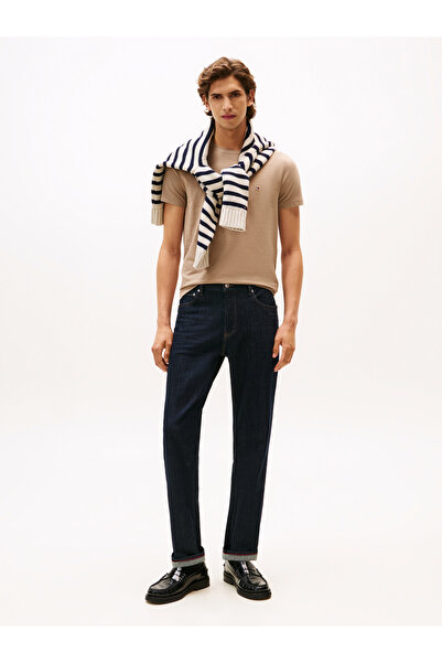 Tommy Hilfiger Tommy Hilfiger Men Coastal Taupe Short Sleeve Crew Neck Stretch Slim Fit T-Shirt