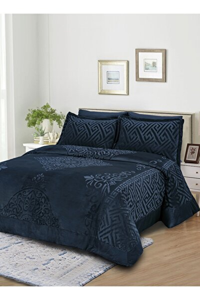 Master Home Textile طقم لحاف مخملي، 5 قطع، مقاس مفرد، يناسب سريرًا مفردًا بمق...