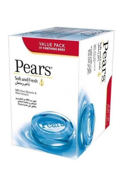 Pears Soft & Fresh Soap Set of 4 Pieces, 125g