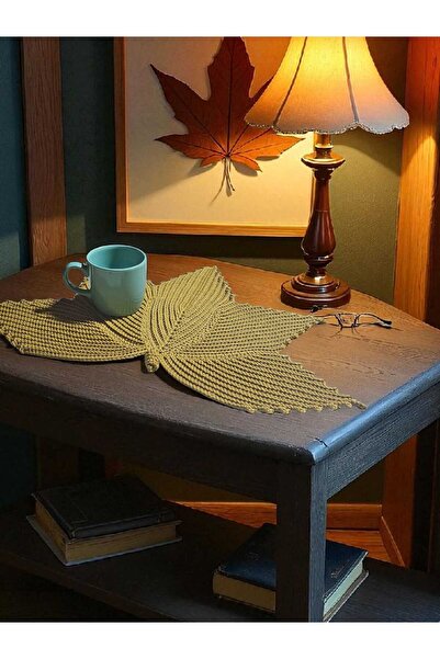 Örgü Sanatı DilekÇak El Örgüsü Polyester Soft Makrome Yaprak Supla, Dekoratif...