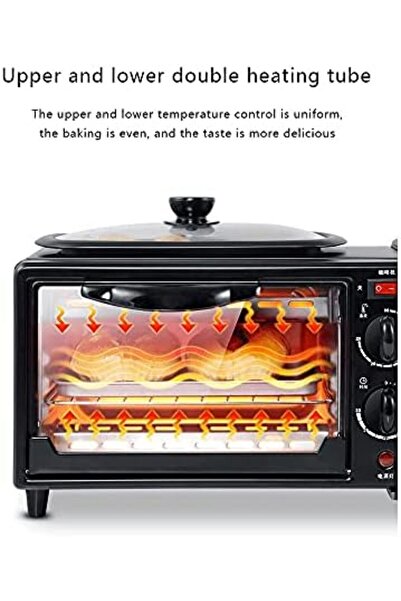 unbranded Electric Multi-Function Breakfast Maker, Coffee Maker, Small Fryer, Home Oven for Bread and Pizza