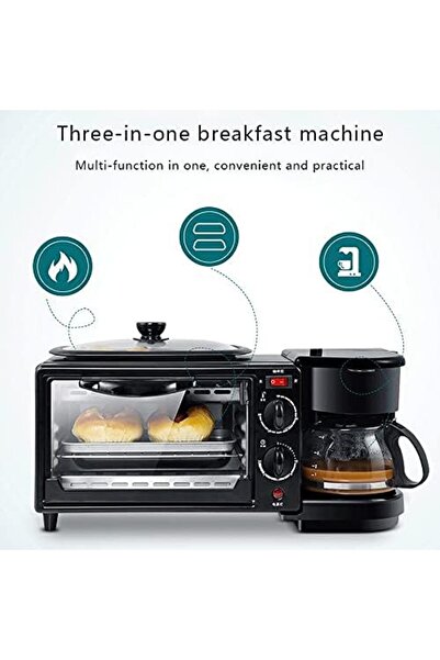 unbranded Electric Multi-Function Breakfast Maker, Coffee Maker, Small Fryer, Home Oven for Bread and Pizza