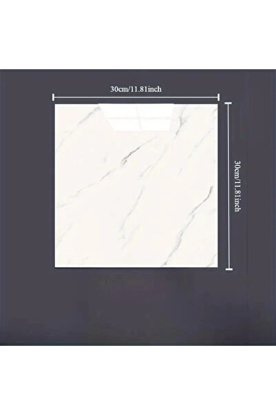 Skygo Beyaz Mermer Desenli Alüminyum Plastik Du Sticker (30*30)