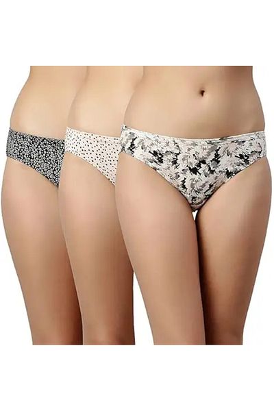 Enamor Women's Cotton Bikini Underwear Panties - Pack of 3, XXL