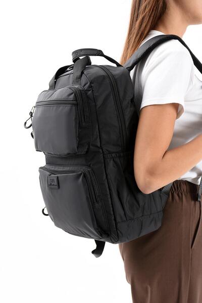 571 Collections Çanta Ultra Light Stylish and Waterproof Medium Backpack Black Model: (571-13-9F)