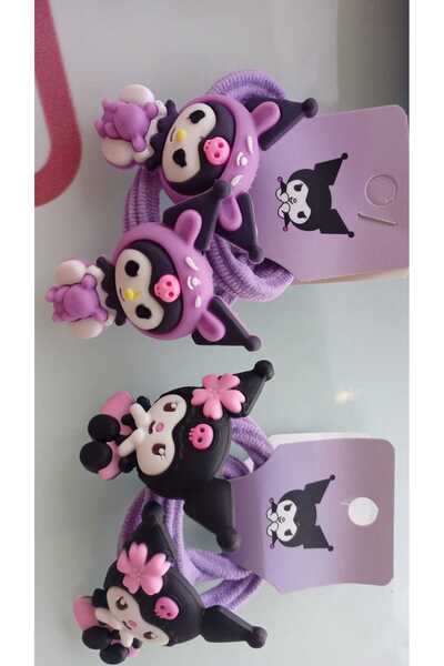 T-HAZEL Cute Kuromi Figure Hair Clip/Hair Rubber, Gift, New Season, Apon Char...