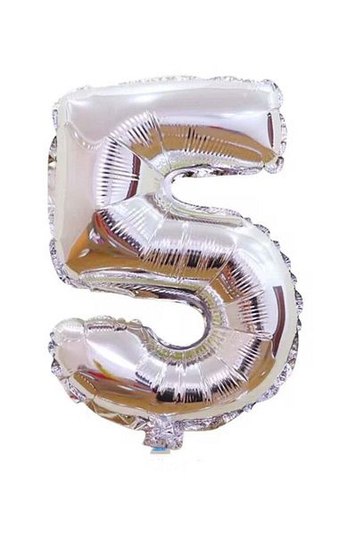 Generic Little Lolo Number 5 Foil Balloon – Large 40 Inch – Gold or Silver