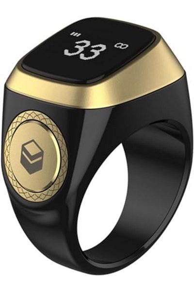 Achas Smart Tasbee Ring with LED Screen, Bluetooth Connectivity, Islamic Prayer Reminder, Multi-Timi