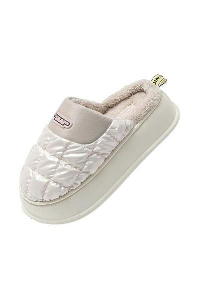 Intisimo Women's Slippers, Mega Light, Furry, Thick Sole, White - 40-41