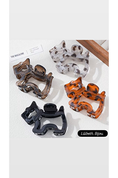 LİLİBETH BİJOU 4’lü Köpek Figürlü Saç Tokası – 8 cm Mandallı Klips, Şeffaf & ...