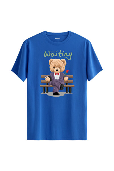 Colermi تي شيرت منتظر تيدي بير بتصميم عادي للجنسين مصنوع من نسيج قطني 100%