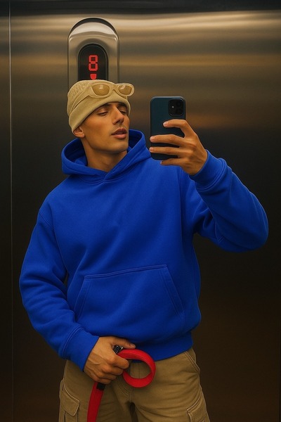 DM DOLCE MORE سترة رياضية بلون واحد للجنسين مصنوعة من القطن الممشط بثلاث خيوط