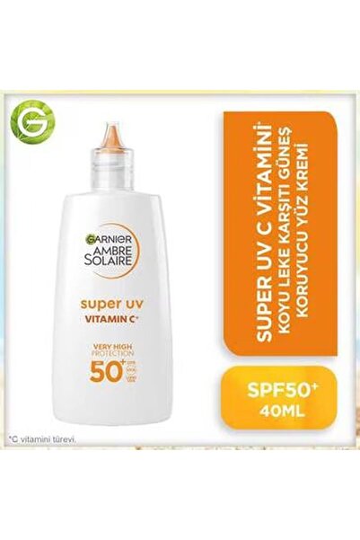 Garnier Ambre Solaire Super UV C Vitamini Koyu Leke Karşıtı Fluid Yüz Güneş Kremi SPF50+ 40ML