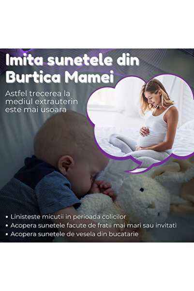 Purpley Dispozitiv de sunete albe, 34 de sunete, pentru copii și adulți, portabil, cronometru, alb