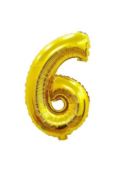 Generic Little Lolo Number 6 Foil Balloon – Large 40 Inch – Gold or Silver