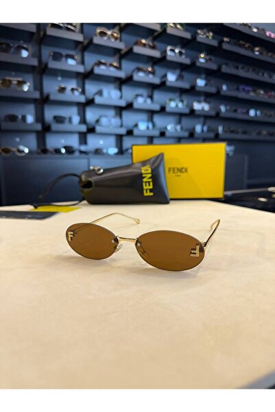 Bubbleatelier نظارات شمسية بتفاصيل ذهبية بنية