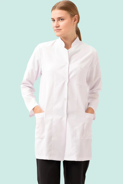 PayBuy Medical Women's Long Sleeve Lab Coat Adiantum Doctor Teacher Relaxed Fit