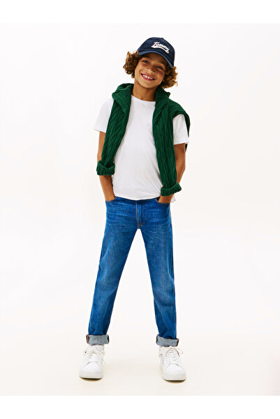 Tommy Hilfiger Tommy Hilfiger Boys White Short Sleeve Crew Neck Essential Cotton Regular Fit T-Shirt