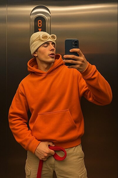 DM DOLCE MORE سترة رياضية بلون واحد للجنسين مصنوعة من القطن الممشط بثلاث خيوط