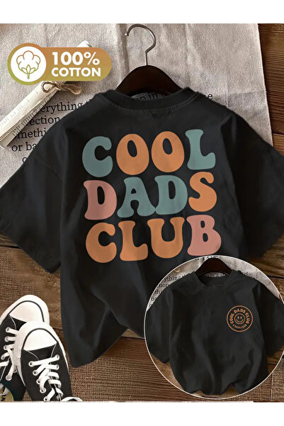 AEMİ Μπλουζάκι Unisex Cool Dads Club με στάμπα Oversize Crew Neck