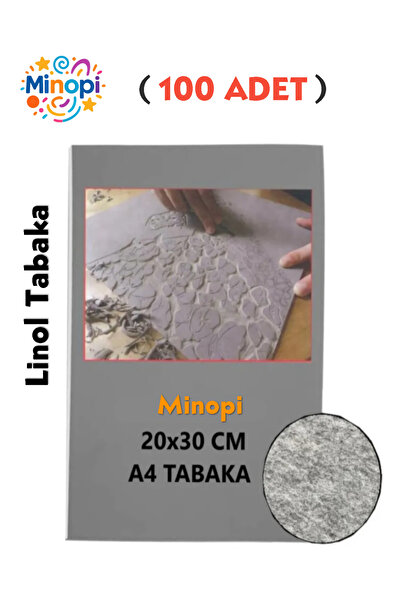 Minopi (100 Pieces) Linoleum Sheet 2.5 mm A4 Size 1St Quality Linoleum Oilcloth Gray