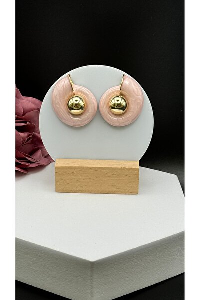 SK aksesuar أقراط الحلزون الوردي البودرة Vip