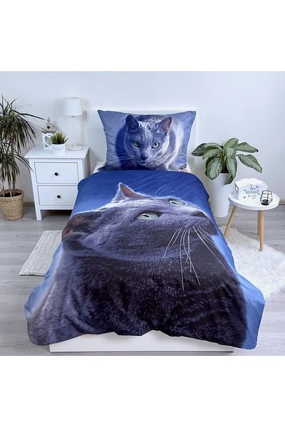 Animals Cat Dark duvet cover 140×200cm, 70x90 cm microfibre