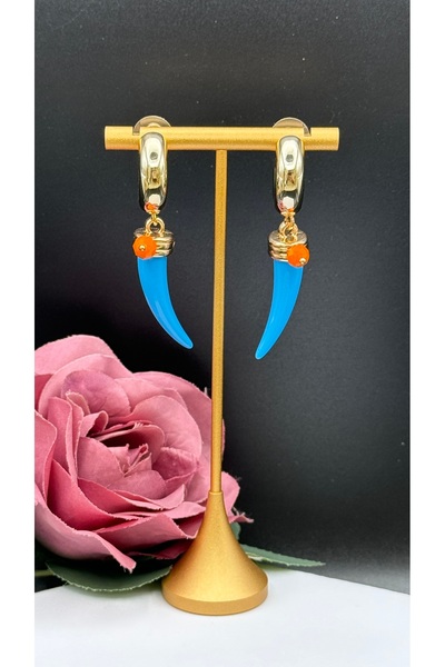 SK aksesuar أقراط Vip متدلية على شكل حلمة الفيل الأزرق