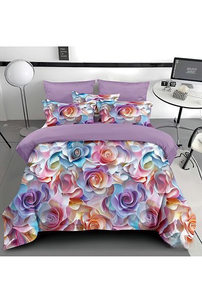 CHIRASO CHIRASO Bedding, Finet 5D Identical to the picture, ELASTIC Sheet 180x200+25cm, Duvet Cover, 2 Pillowcases