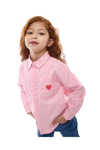 R&B Embroidery Detail Shirt with Classic Collar and Long Sleeves