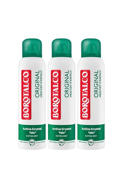 Borotalco Pack of 3 X Deodorant Spray, Original Unique Perfume, 150 ml