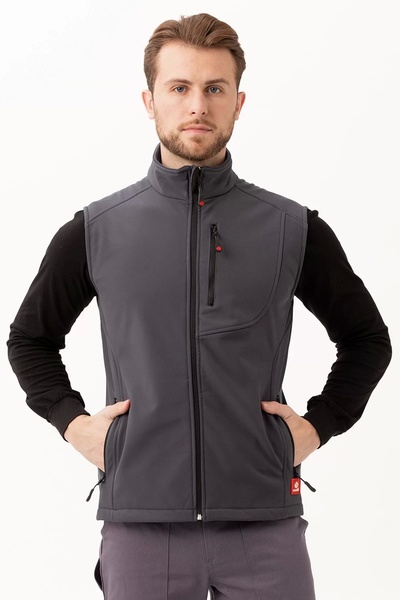 PayBuy Softshell Men's Vest Winter Work Safety Salina Comfortable Fit Zippered Suitable for Daily Use