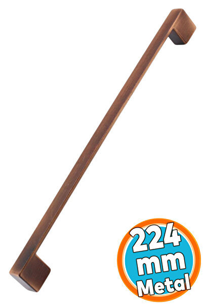NZB Mobilya Mutfak Çekmece Kapak Dolap Kulpu Kulbu Kulpları Kulp Metal 224 mm Eskitme Antik Bakır