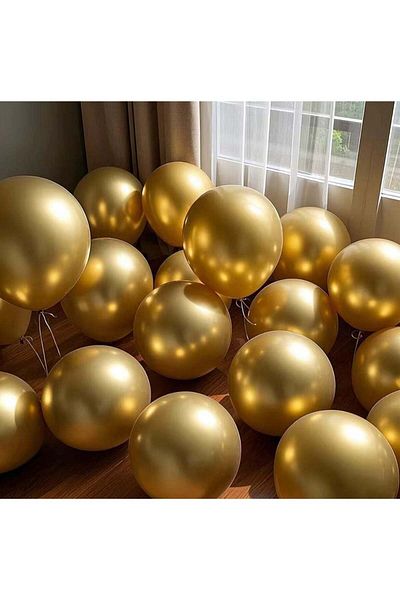 Generic Chrome Balloon 12 Inch — Pack of 50 — Color Gold