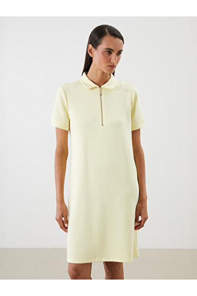 LC Waikiki ΝΕΑ ΣΕΖΟΝΑ Από την GÜLİS GİYİM: Κίτρινο Μίνι Φόρεμα με Γιακά Πόλο