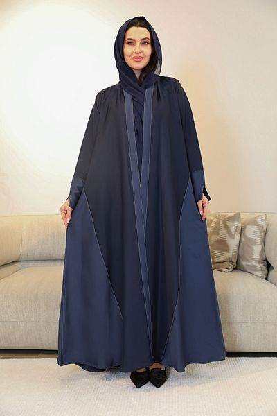 elegant veil Japanese crepe abaya with luxurious gold embroidery