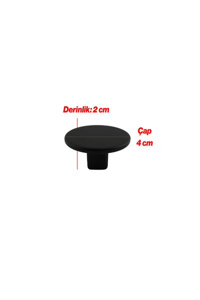 Badem10 Single Screw Flat Luxury Matte Black Button Metal Handle Drawer Furniture Kitchen Cabinet Cupboard Handle Knobs