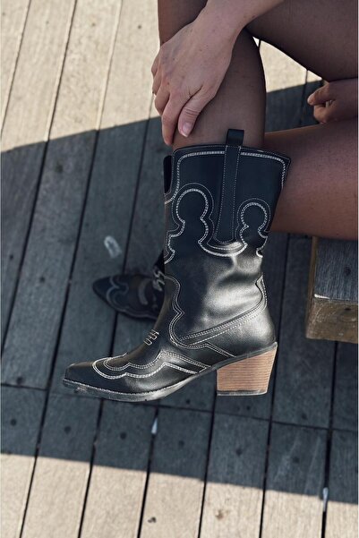 I Love Shoes Γυναικείες καουμπόικες μπότες Gedrans από ματ δέρμα σε μαύρο χρώμα