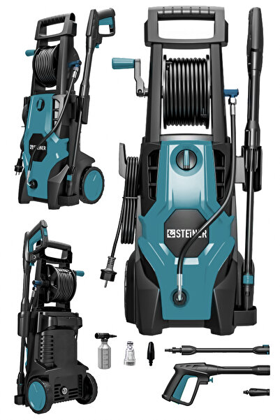 STEİNER 180 Bar Çelik Şanzuman Musluk Ve Kovadan Çekme Özellikli Yüksek Basınçlı Bahçe Oto Yıkama Makinesi